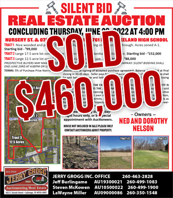Jerry Grogg Silent Bid Real Estate Auction: 41 Acres in 3 Tracts, LaGrange, Indiana