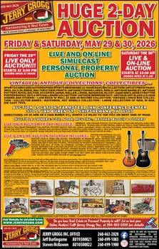 Huge 2-Day Online & Simulcast Auction, May 29-30, 2026