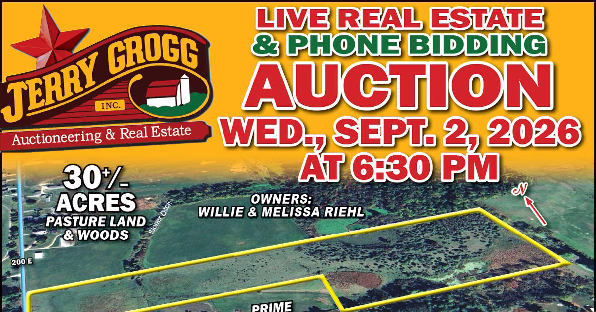 Live Real Estate & Phone Bidding Auction, LaGrange, Indiana, Sept. 2, 2026