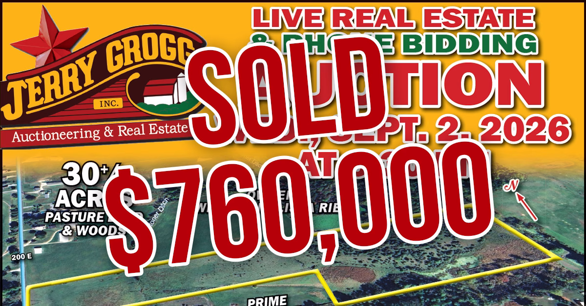 SOLD: $760,000: Live Real Estate & Phone Bidding Auction, LaGrange, Indiana, Sept. 2, 2026